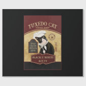 Tuxedo Cat Coffee Geschenkpapier (Flach)