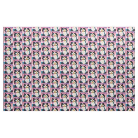 Tuxedo Cat Colorful Stoff (Yard (91,4 cm))