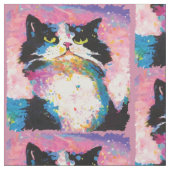 Tuxedo Cat Colorful Stoff (Nahaufnahme)
