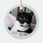 Tuxedo Cat Custom Christmas Ornaments Keramik Ornament (Hinten)