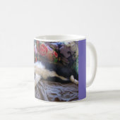 Tuxedo Cat Cute doing a Mexican Wave Funny Cats Kaffeetasse (VorderseiteRechts)