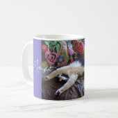 Tuxedo Cat Cute doing a Mexican Wave Funny Cats Kaffeetasse (Vorderseite Links)