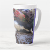 Tuxedo Cat Cute doing a Mexican Wave Funny Cats Milchtasse (Rechte Ecke)