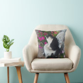 Tuxedo Cat Cute with Pretty Flowers Black Cats Kissen (Stuhl )