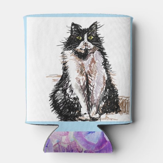 Tuxedo Cat Danke Ihnen Schwarz und Weiß Katzen Dosenkühler (Rückseite)