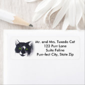 Tuxedo Cat Face Pointillism Address Labels (Insitu)