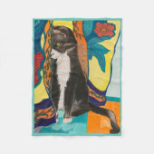 Tuxedo Cat Fleecedecke (Vorderseite)