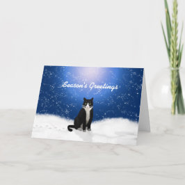 Tuxedo Cat Frohe Festtage Card Feiertagskarte