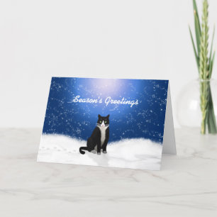 Tuxedo Cat Frohe Festtage Card Feiertagskarte