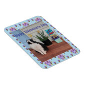 Tuxedo Cat Funny Cute Cats Valentines Day Blue Magnet (Rechte Seite)