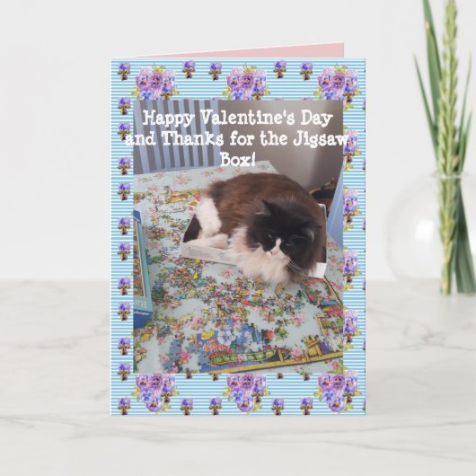 Tuxedo Cat Funny Jigsaw Cats Valentines Day Karte (Vorderseite)