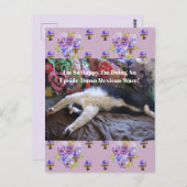 Tuxedo Cat Funny Niedlich, ein Mexikanisches Wave Postkarte (Vorne/Hinten)