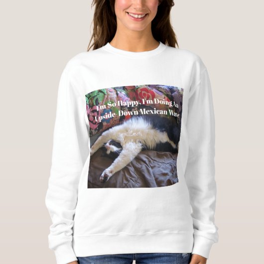 Tuxedo Cat Funny Niedlich, ein Mexikanisches Wave Sweatshirt (Vorderseite)