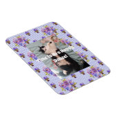 Tuxedo Cat Funny Niedlich Floral Happy Dance Magne Magnet (Rechte Seite)