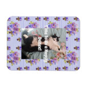 Tuxedo Cat Funny Niedlich Floral Happy Dance Magne Magnet (Horizontal)