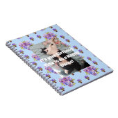 Tuxedo Cat Funny Niedliches BlumenNotebook Lila Notizblock (Rechte Seite)
