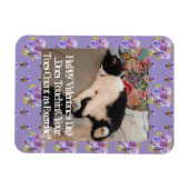Tuxedo Cat Funny Touching Toes Valentines Day Magnet (Horizontal)