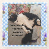 Tuxedo Cat Funny Zitat Schwarze und Weiße Katzen M Glasuntersetzer (Vorderseite)