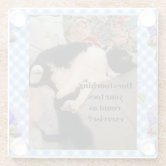 Tuxedo Cat Funny Zitat Schwarze und Weiße Katzen M Glasuntersetzer (Rückseite)