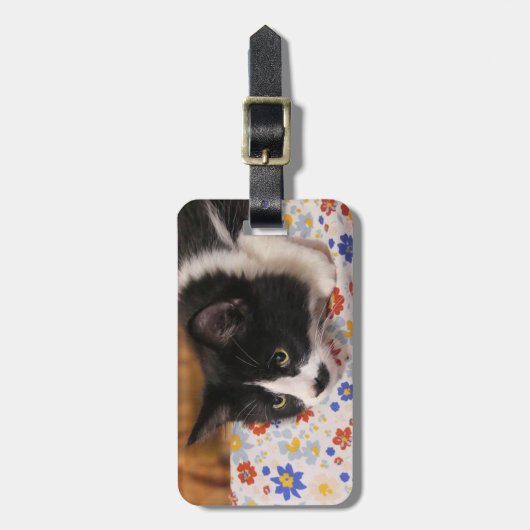 Tuxedo Cat Gepäckanhänger (Vorderseite vertikal)