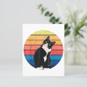 Tuxedo Cat Geschenk Retro Farben für Tierfreunde (Stehend Vorderseite)