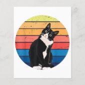 Tuxedo Cat Geschenk Retro Farben für Tierfreunde (Rückseite)