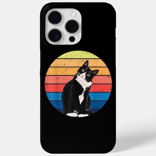 Tuxedo Cat Geschenk Retro Farben für Tierfreunde Case-Mate iPhone Hülle (Rückseite)