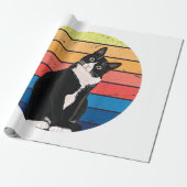 Tuxedo Cat Geschenk Retro Farben für Tierfreunde Geschenkpapier (Ungerollt)