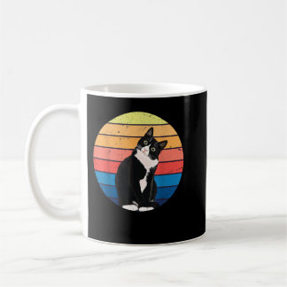 Tuxedo Cat Geschenk Retro Farben für Tierfreunde  Kaffeetasse