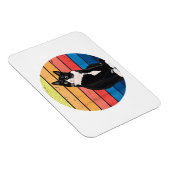 Tuxedo Cat Geschenk Retro Farben für Tierfreunde Magnet (Rechte Seite)