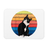 Tuxedo Cat Geschenk Retro Farben für Tierfreunde Magnet (Horizontal)