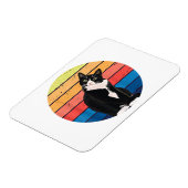 Tuxedo Cat Geschenk Retro Farben für Tierfreunde Magnet (Linke Seite)