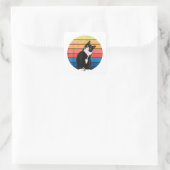 Tuxedo Cat Geschenk Retro Farben für Tierfreunde Quadratischer Aufkleber (Tasche)