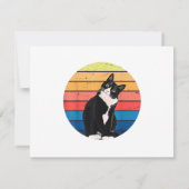 Tuxedo Cat Geschenk Retro Farben für Tierfreunde RSVP Karte (Rückseite)