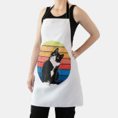 Tuxedo Cat Geschenk Retro Farben für Tierfreunde Schürze (InSitu)
