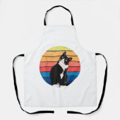 Tuxedo Cat Geschenk Retro Farben für Tierfreunde Schürze (Vorderseite)