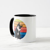 Tuxedo Cat Geschenk Retro Farben für Tierfreunde Tasse (Vorderseite Links)