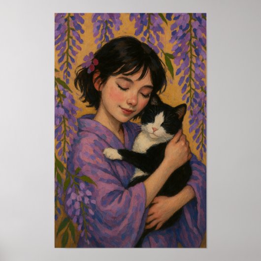 Tuxedo Cat Girl Poster (Vorne)