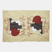 Tuxedo Cat - glückliche Tage Küchentuch (Horizontal)