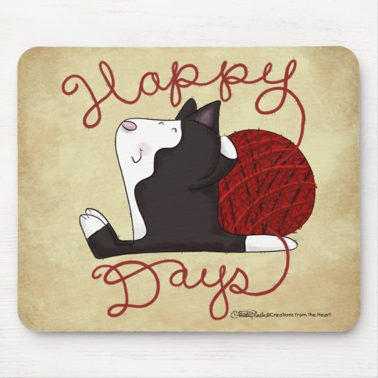 Tuxedo Cat - glückliche Tage Mousepad (Vorne)