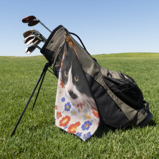 Tuxedo Cat Golfhandtuch (Gras)