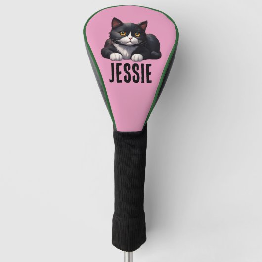 TUXEDO CAT GOLFKOPFDECKUNG PERSONALISIERT GOLF HEADCOVER (Vorderseite)