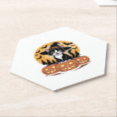 Tuxedo Cat Halloween Hexenkürbis Niedliche Pumpkin Untersetzer (angewinkelt)