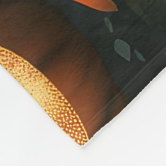 Tuxedo Cat Halloween Spooky Fleecedecke (Ecke)