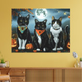 Tuxedo Cat Halloween Spooky Leinwanddruck (Insitu (Wohnzimmer))