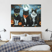 Tuxedo Cat Halloween Spooky Leinwanddruck (Insitu (Schlafzimmer))