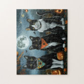 Tuxedo Cat Halloween Spooky Puzzle (Vertikal)
