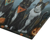 Tuxedo Cat Halloween Spooky Schneidebrett (Ecke)