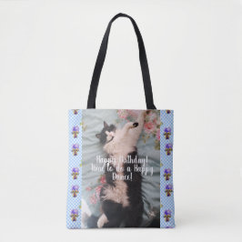 Tuxedo Cat Happy Dance lustig Happy Birthday Bag Tasche