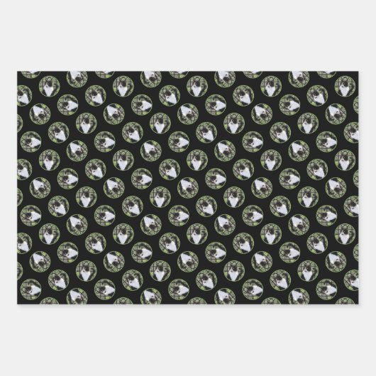 Tuxedo Cat in Window Painting Niedliche Originalku Geschenkpapier Set (Vorderseite 3)